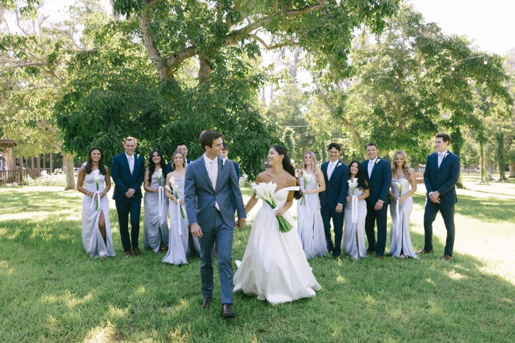 Wedding bridal party at Walnut Grove in Ventura County