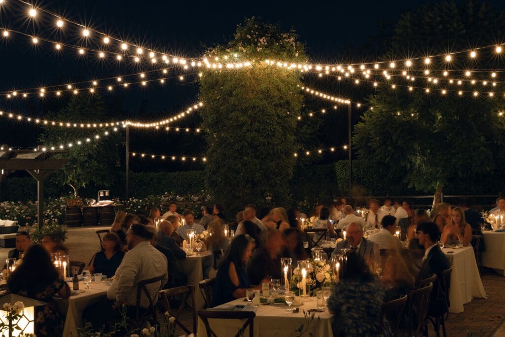Romantic outdoor wedding reception at Walnut Grove