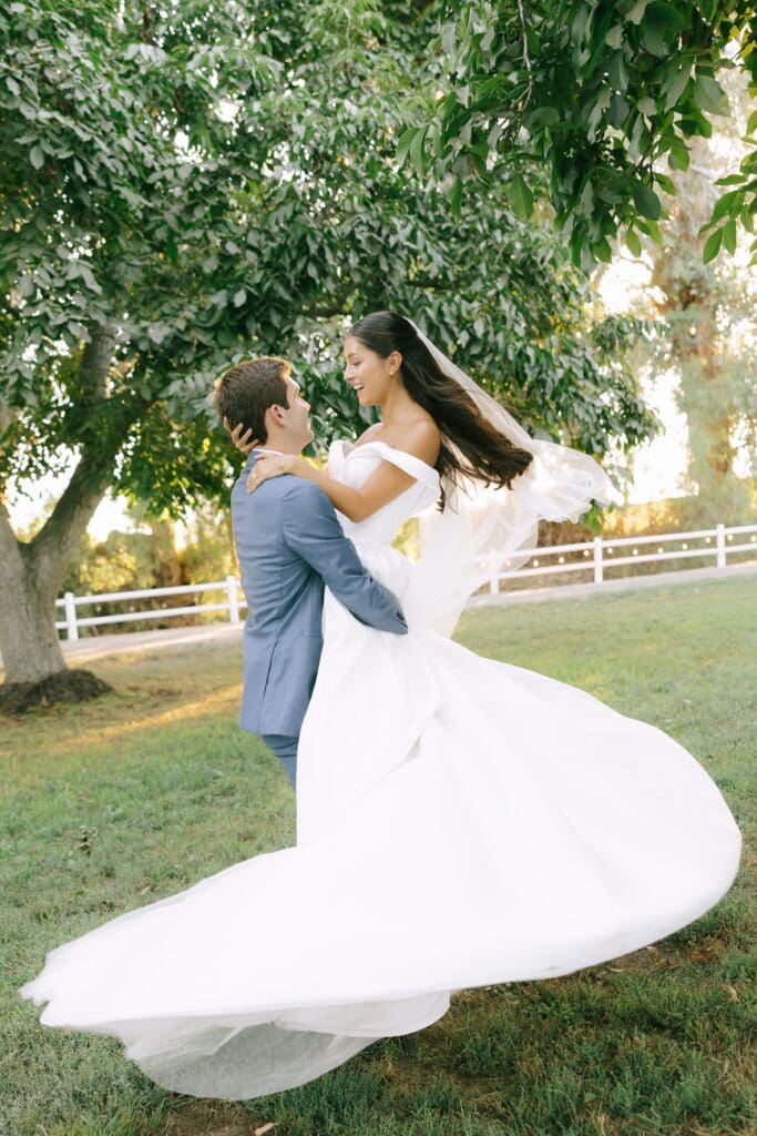 Bride and groom at Walnut Grove wedding venue